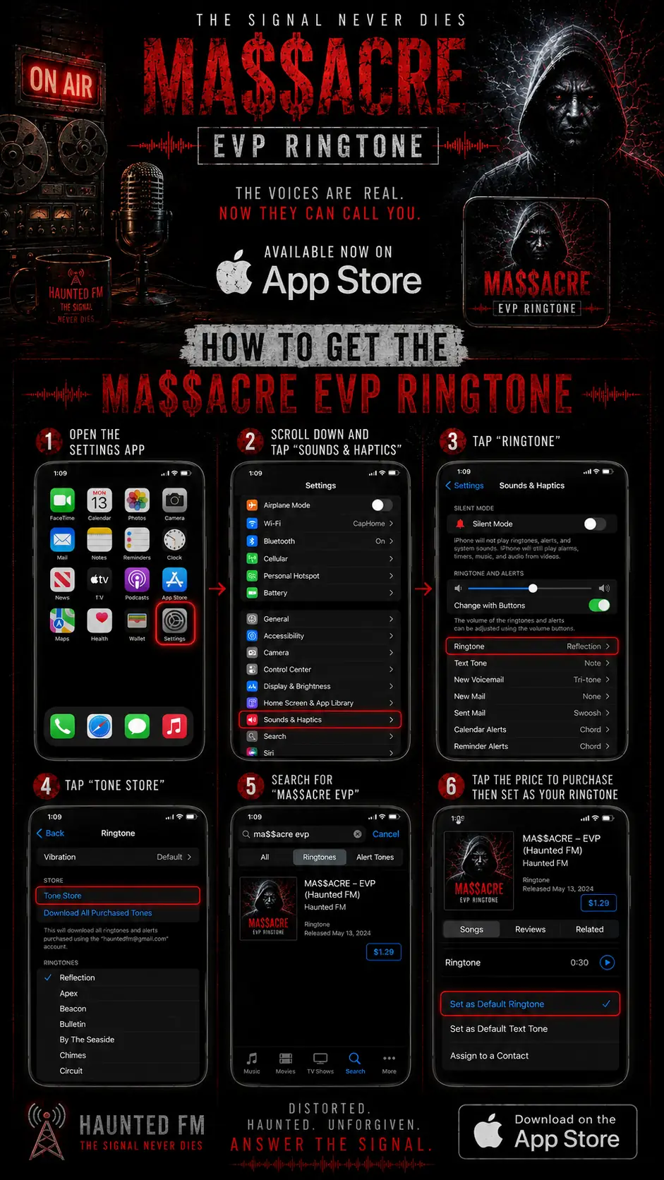 How to get the MA$$ACRE EVP ringtone on iPhone
